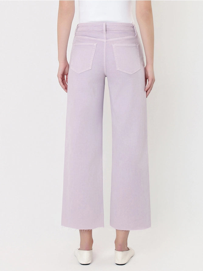 Lavender High Rise Wide Leg Crop