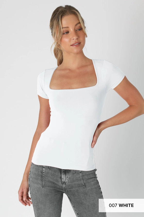 Square Neck Short Sleeve Top