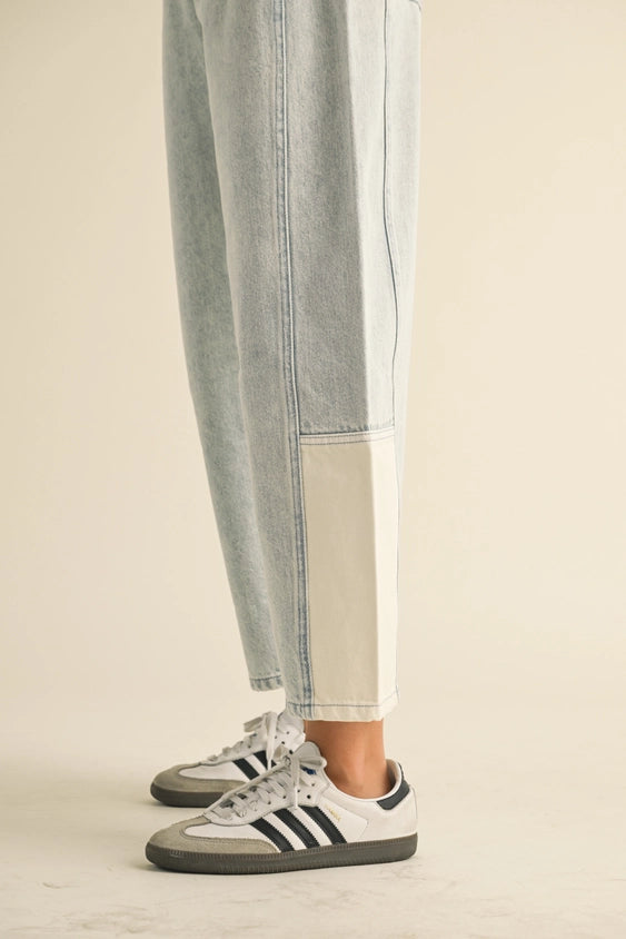 Combination Barrel Denim Pants