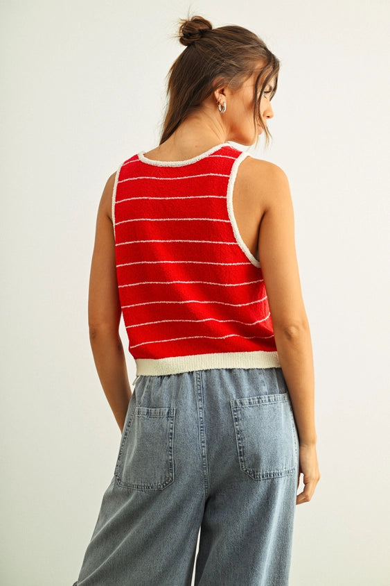 Wide Pinstriped Knitted Tank