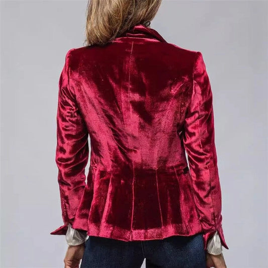 Short Tailored Velvet Blazer