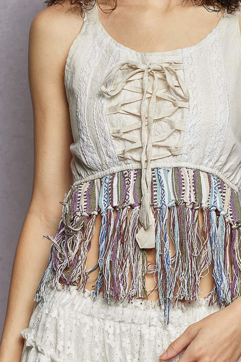 POL Playful Fringe Tank