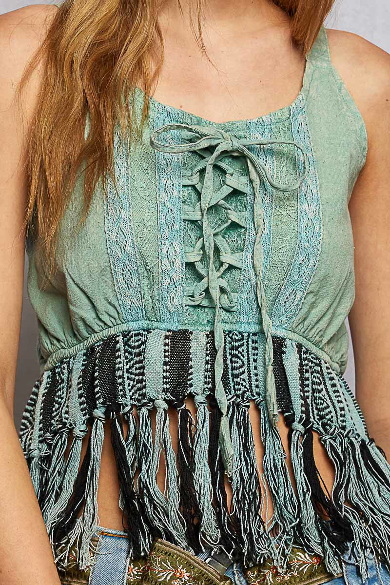 POL Playful Fringe Tank