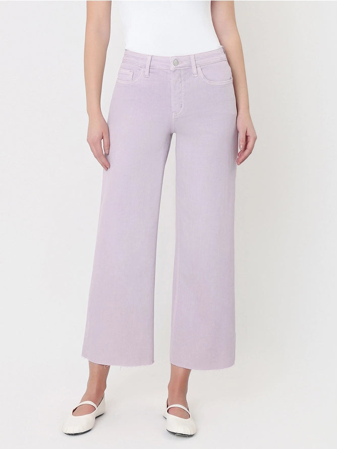 Lavender High Rise Wide Leg Crop
