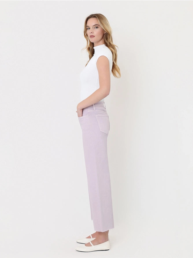 Lavender High Rise Wide Leg Crop