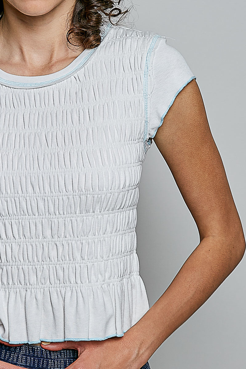 Smocked Knit Top