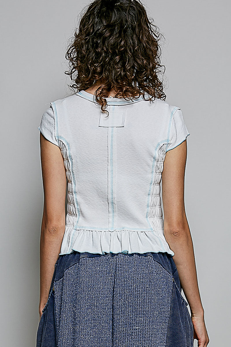 Smocked Knit Top