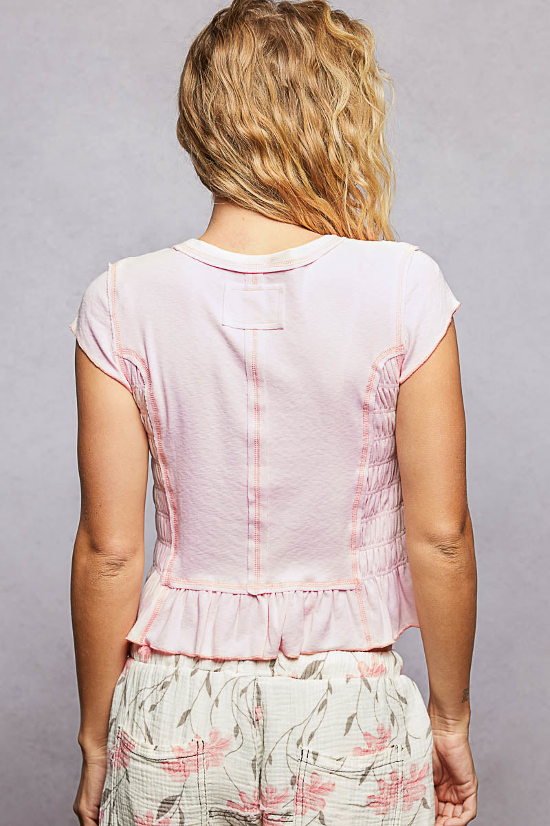 Smocked Knit Top