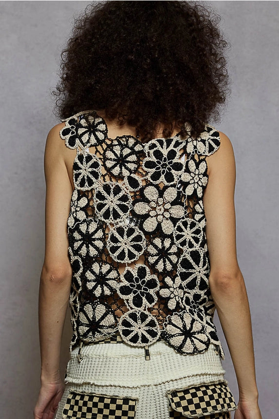 Crochet Relaxed Fit Sleeveless Top
