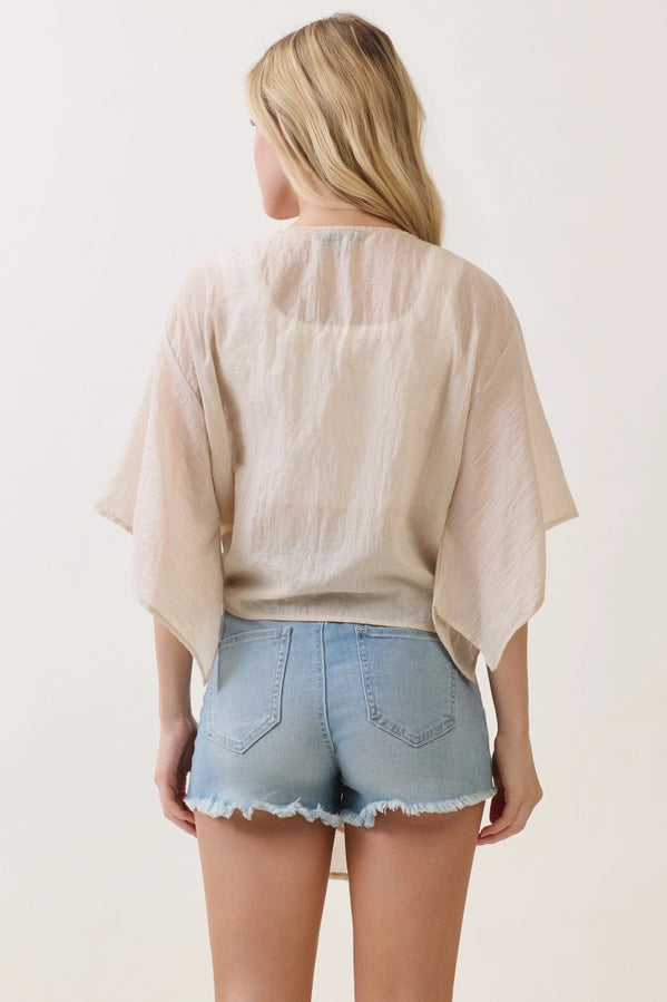 Linen Open-Front Cardigan