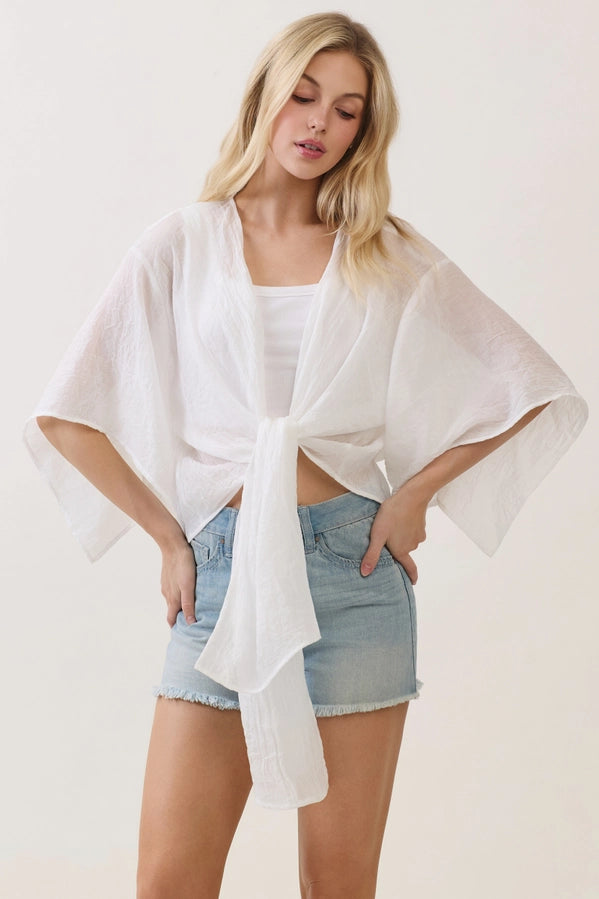 Linen Open-Front Cardigan