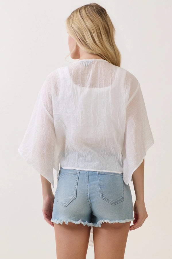 Linen Open-Front Cardigan