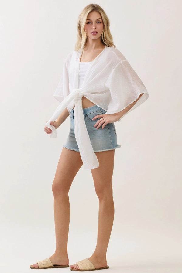 Linen Open-Front Cardigan