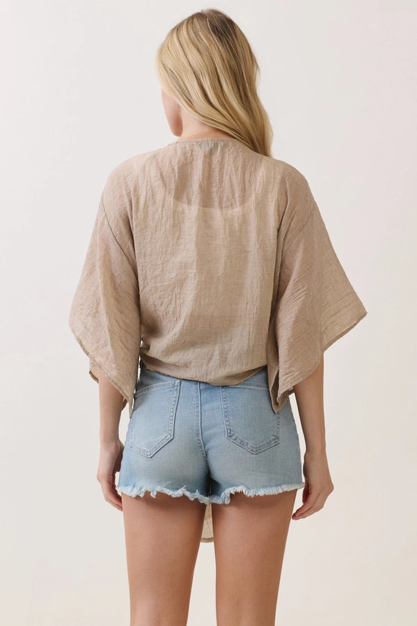 Linen Open-Front Cardigan