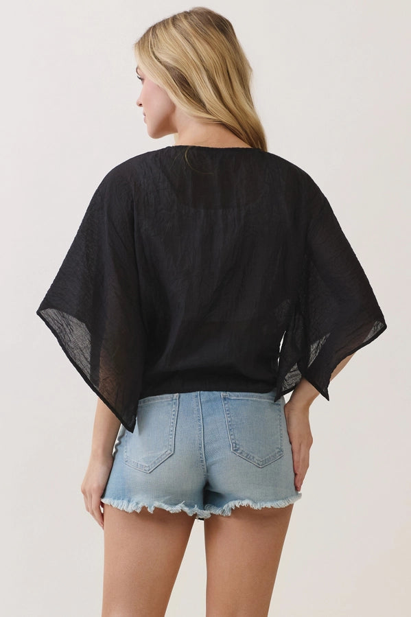 Linen Open-Front Cardigan