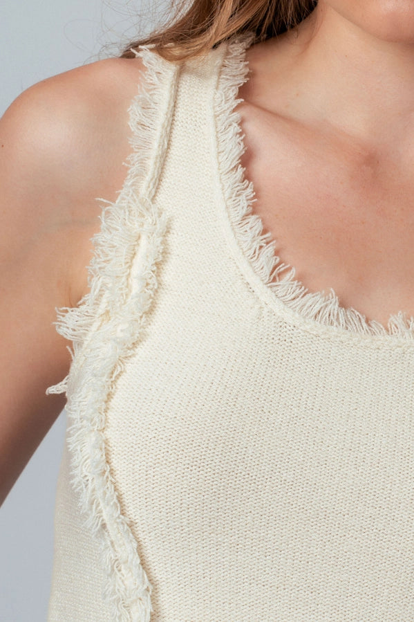 Fringe Knit Tank Top
