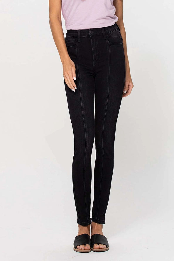 Flying Monkey Super High Rise Cut Seam Detail Skinny Jeans