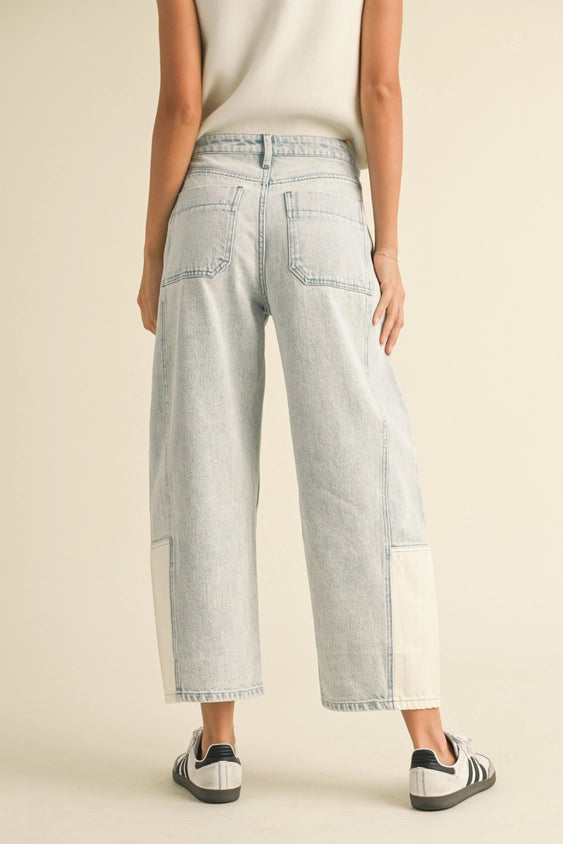 Combination Barrel Denim Pants