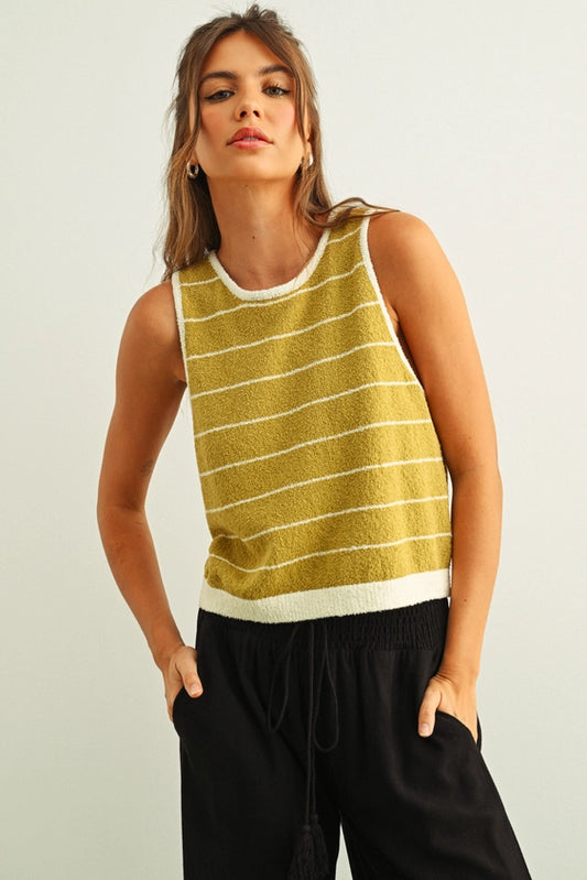 Wide Pinstriped Knitted Tank