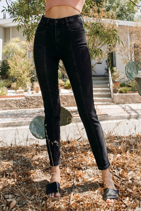 Flying Monkey Super High Rise Cut Seam Detail Skinny Jeans