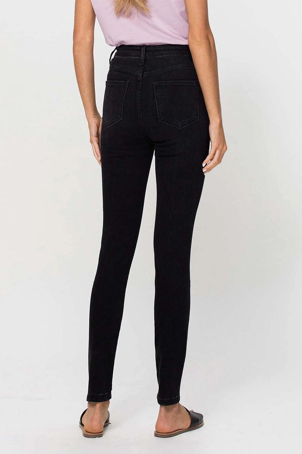 Flying Monkey Super High Rise Cut Seam Detail Skinny Jeans
