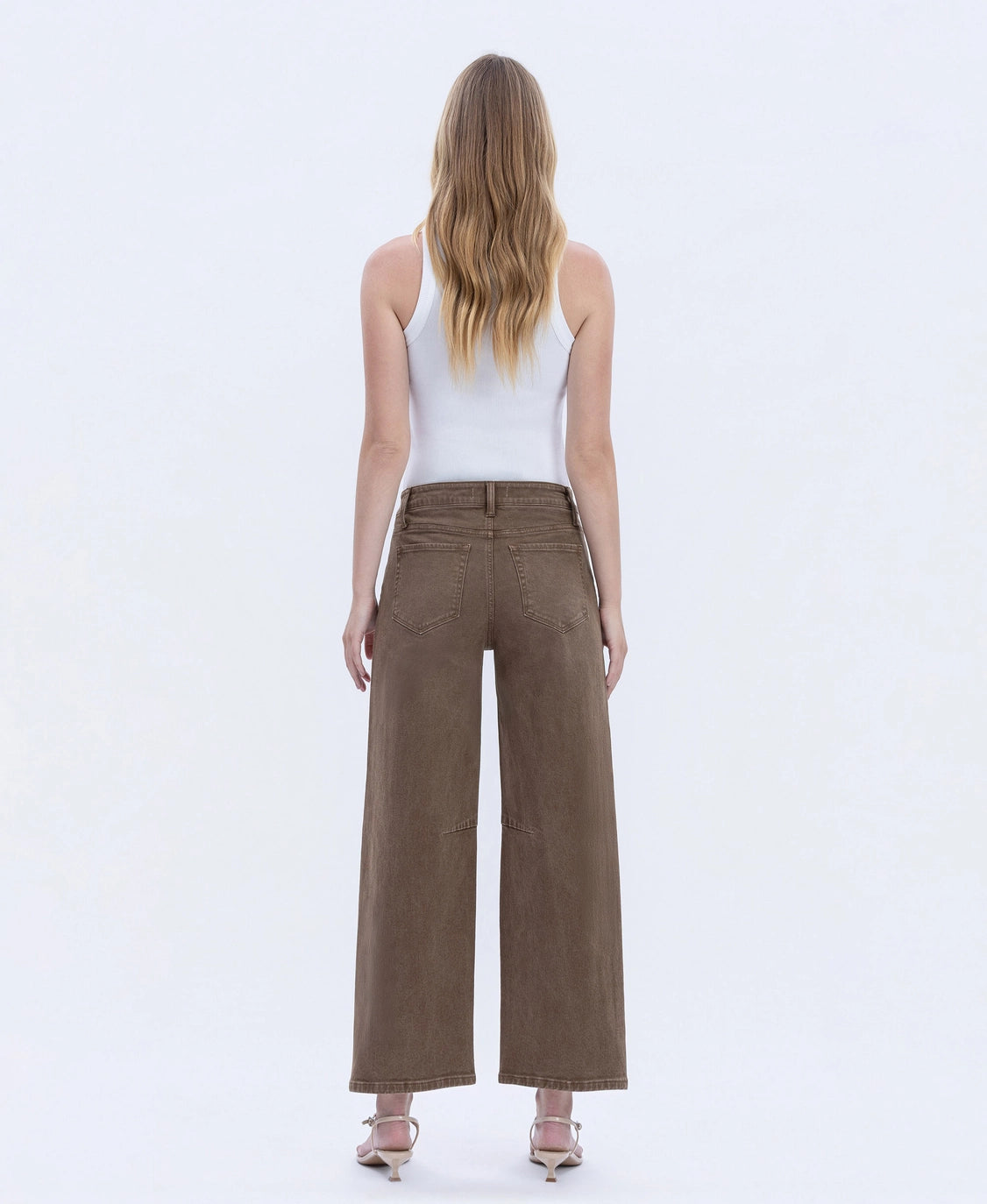 Flying Monkey Coffee High Rise Front Welt Pocket Detail Barrel Jeans