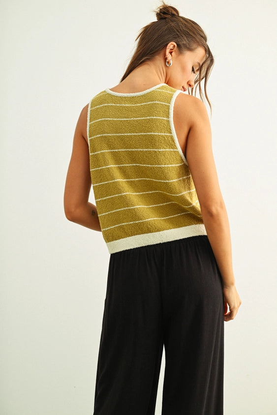 Wide Pinstriped Knitted Tank