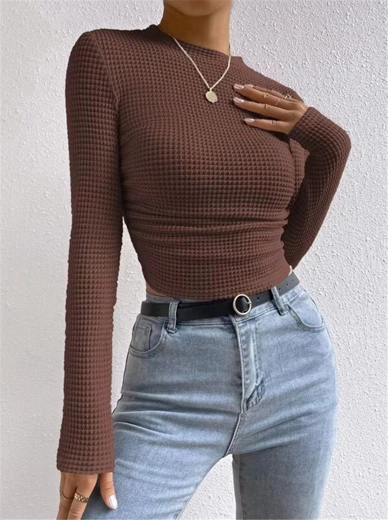 Waffle Fitted Long Sleeve Top