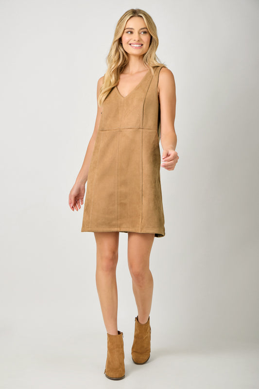 Faux Suede Shift Dress