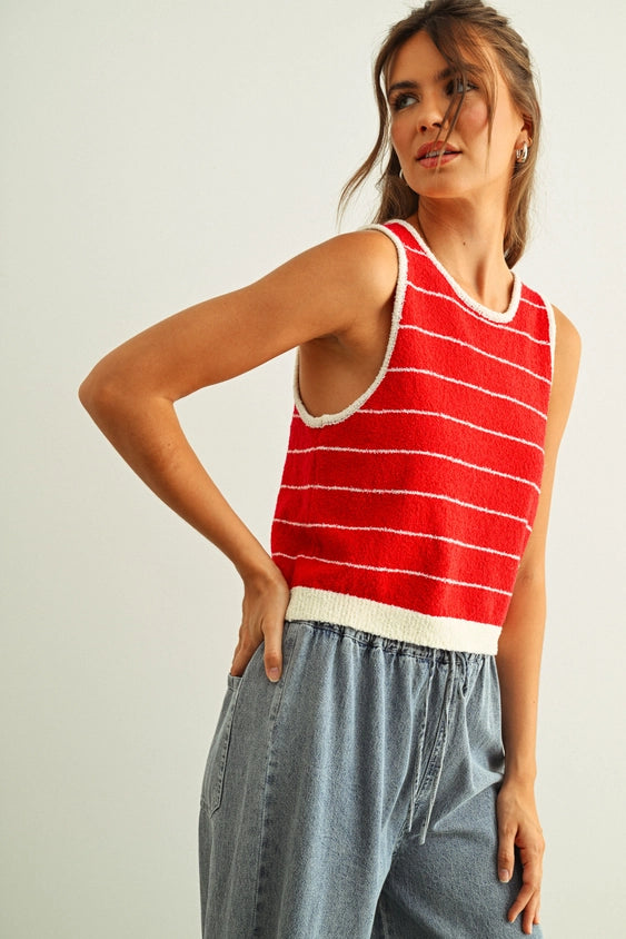 Wide Pinstriped Knitted Tank