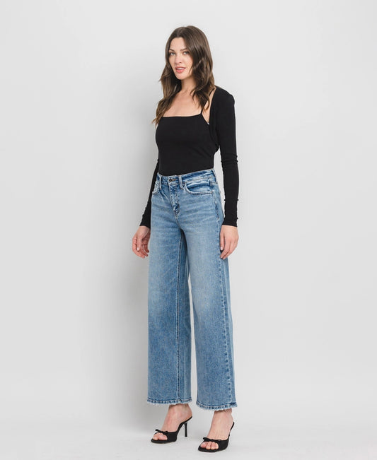 Flying Monkey High Rise Full Length Wide Leg Jeans