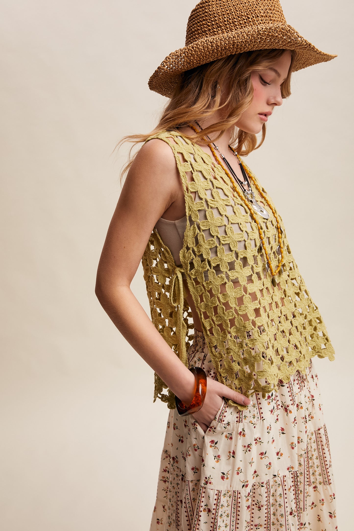 Flower Crochet Sleeveless Tank