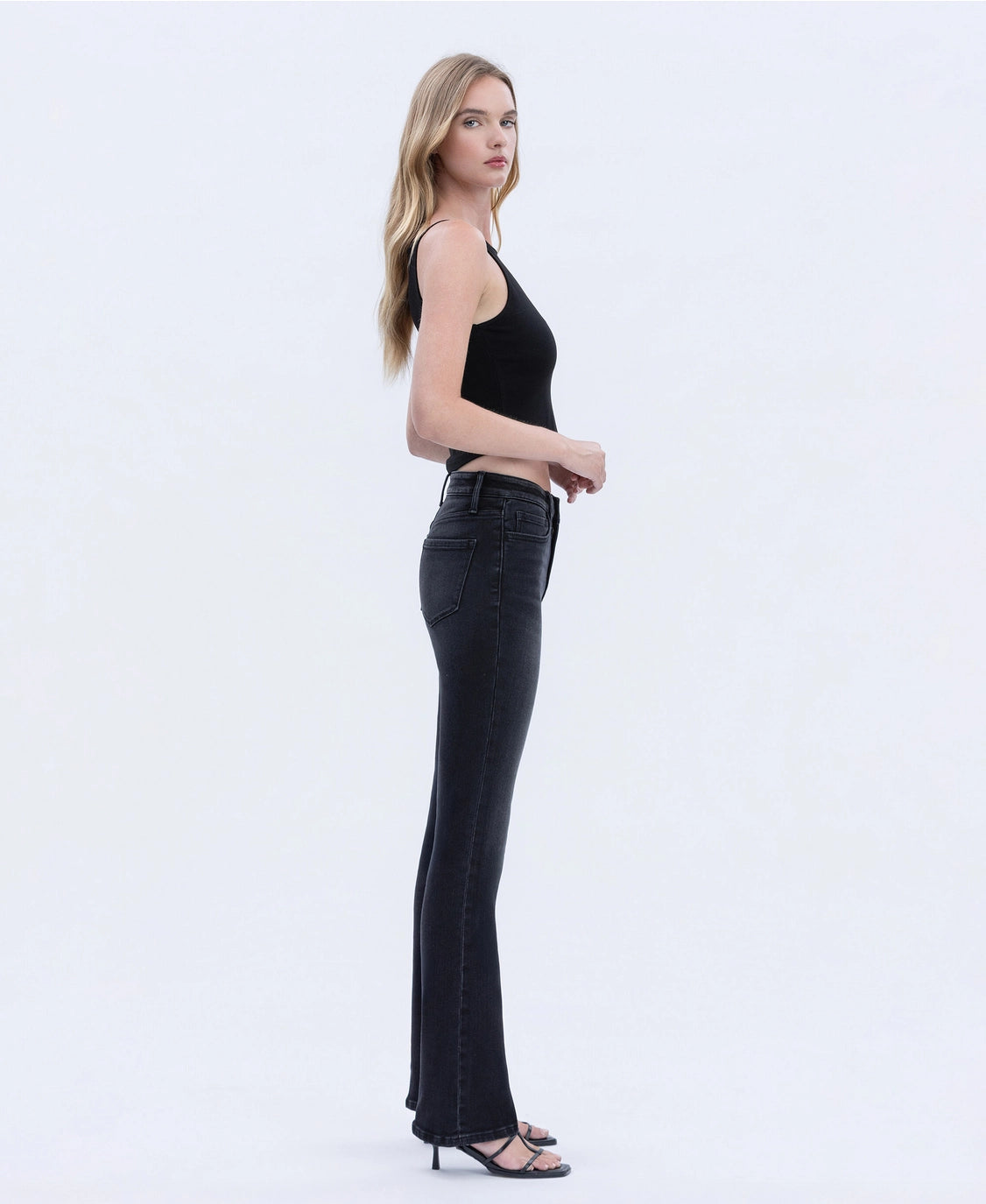 Flying Monkey Black High Rise Full Length Slim Bootcut Jeans