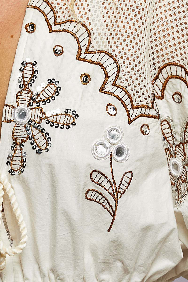POL Double V Boho Top