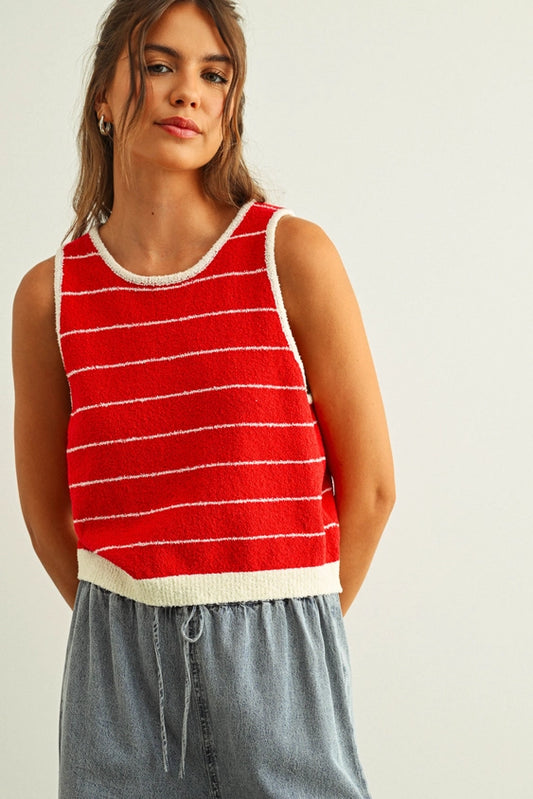 Wide Pinstriped Knitted Tank