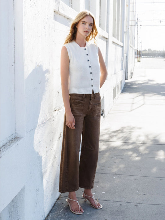 Flying Monkey Coffee High Rise Front Welt Pocket Detail Barrel Jeans