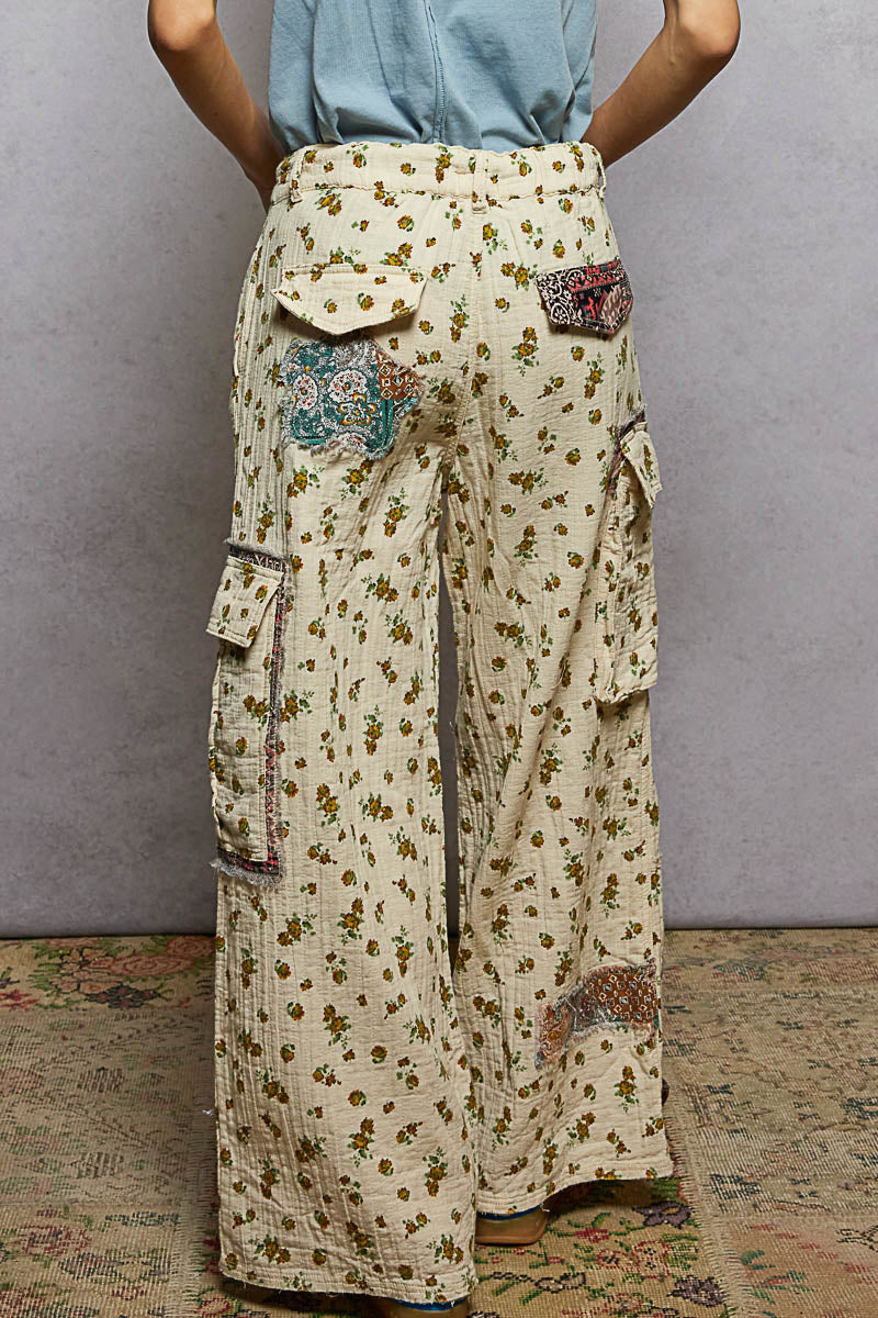 POL Floral Paisley Patch Pants