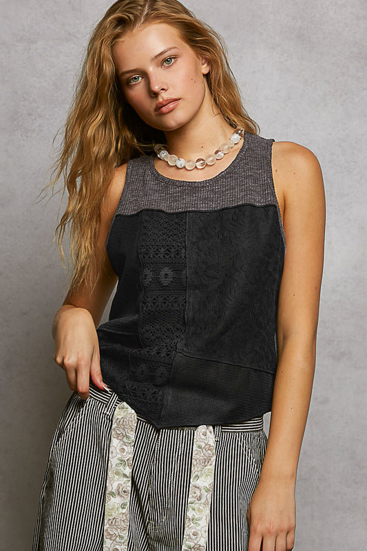 POL Lace Panel Tank