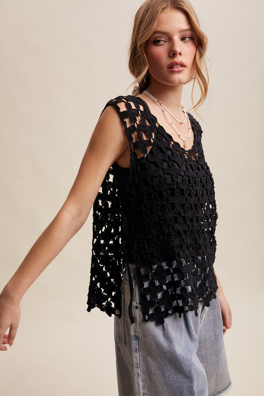 Flower Crochet Sleeveless Tank