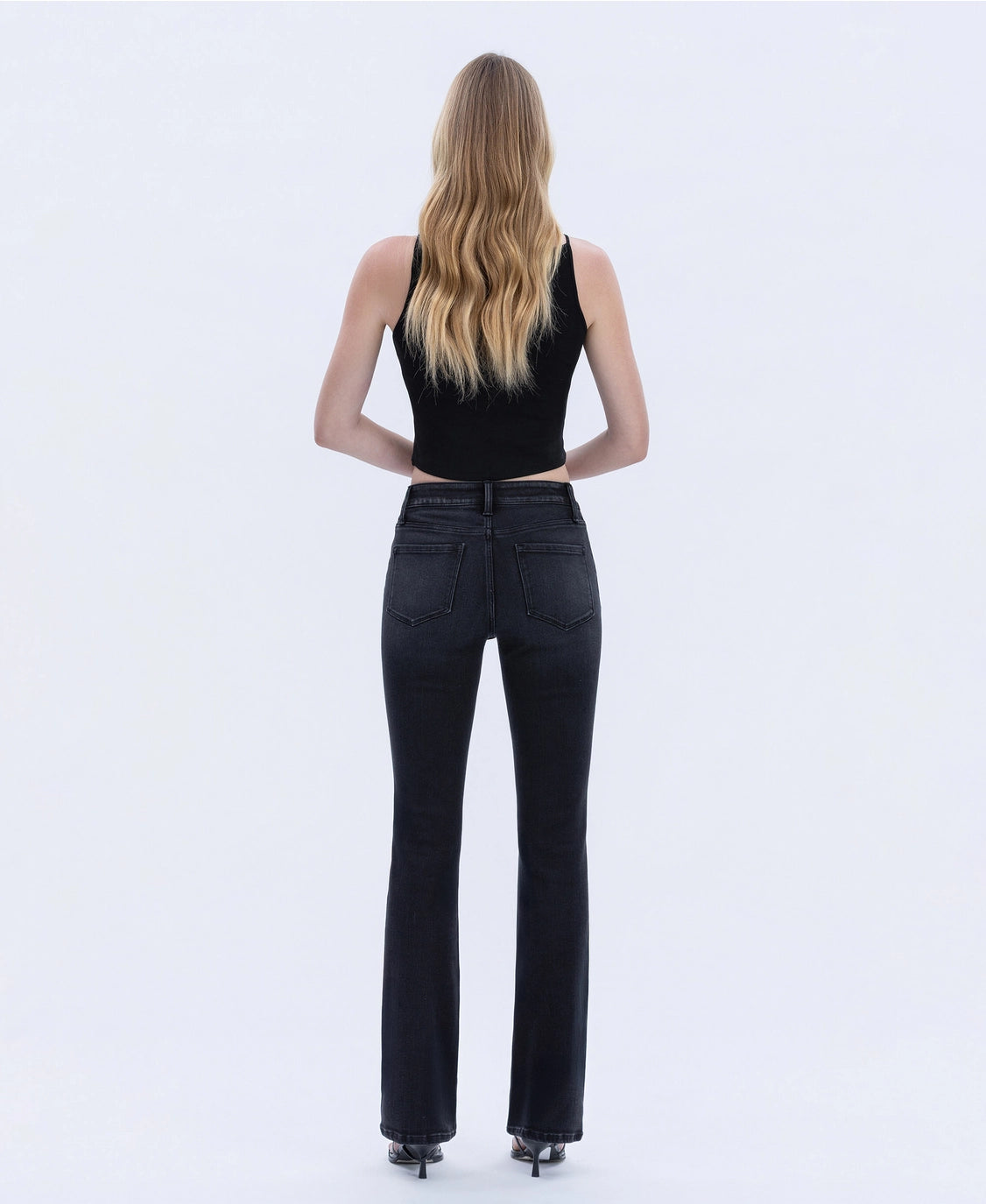 Flying Monkey Black High Rise Full Length Slim Bootcut Jeans
