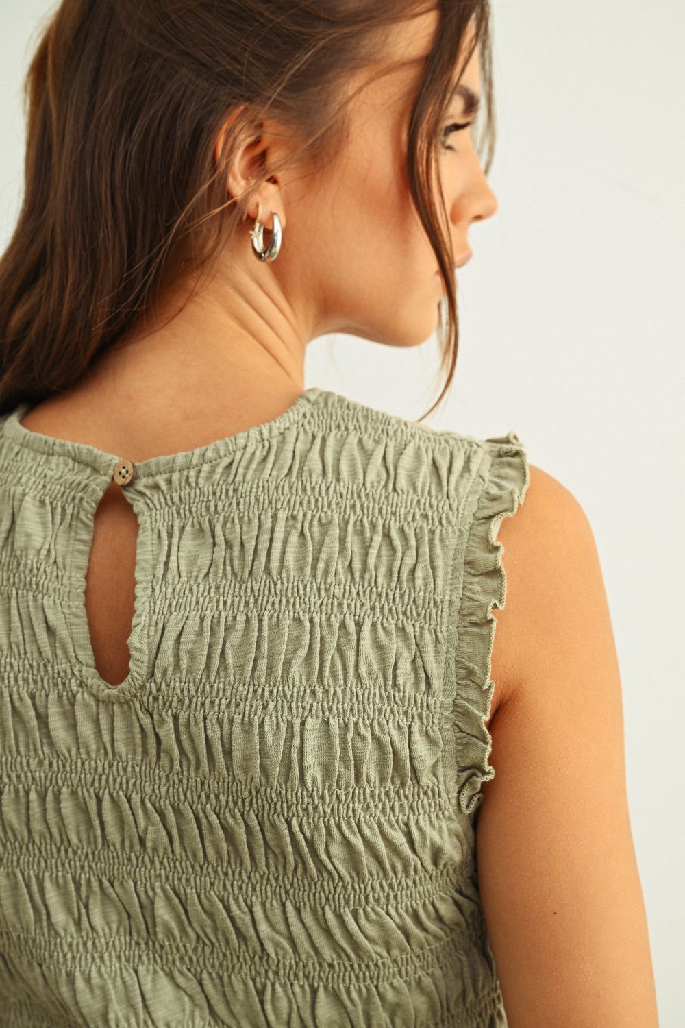 Sleeveless Smocked Top