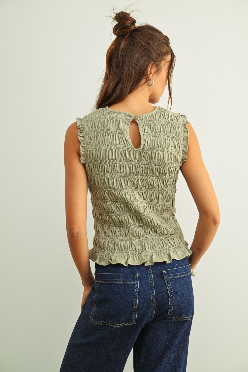 Sleeveless Smocked Top