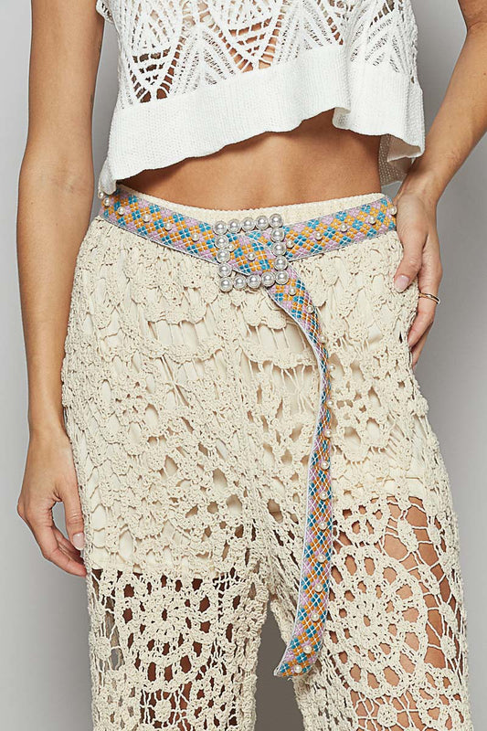 POL Multi Color Pearl Belt