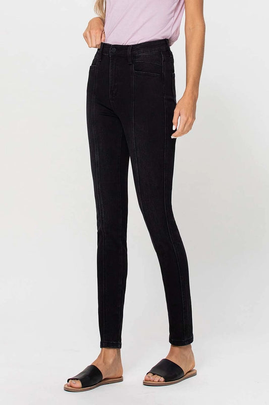 Flying Monkey Super High Rise Cut Seam Detail Skinny Jeans